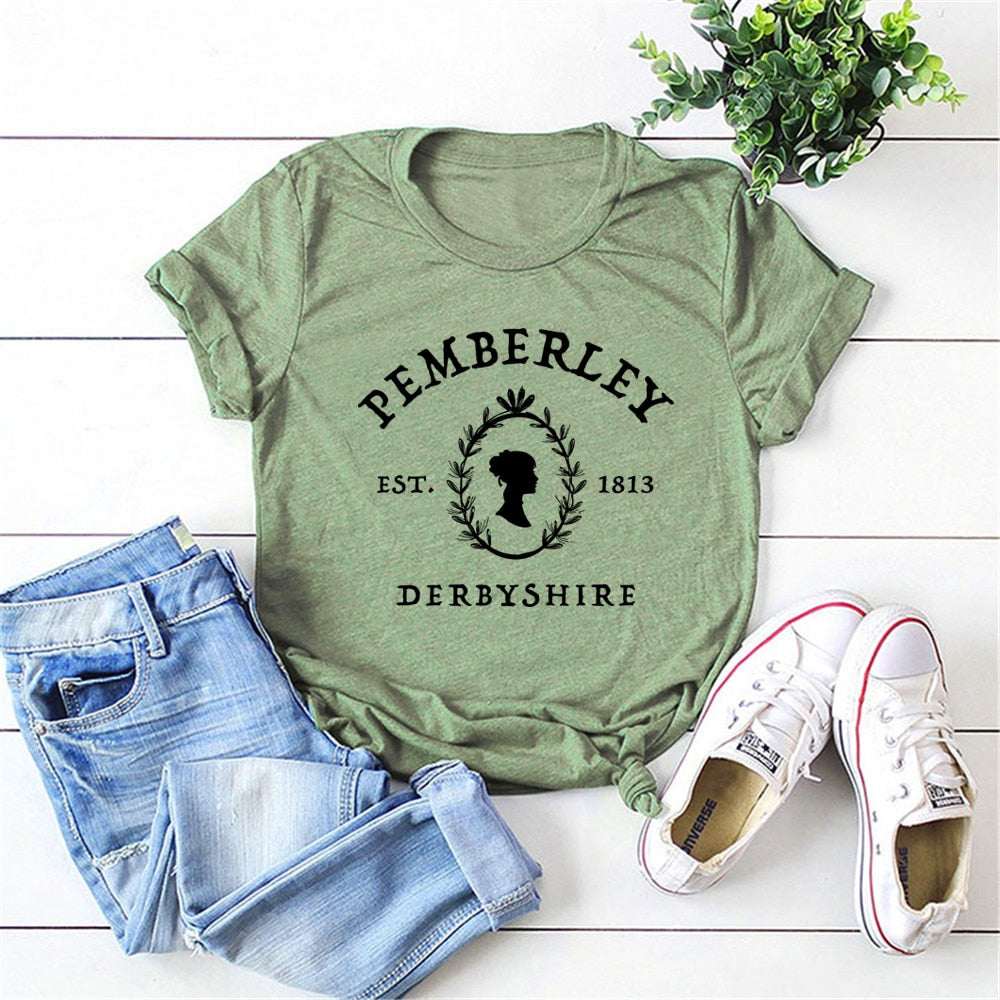 Jane Austen Pride and Prejudice T-Shirt Pemberley Book Lover Tees