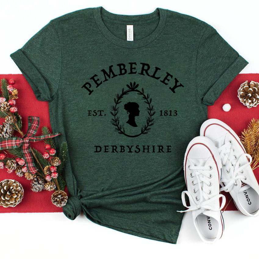Jane Austen Pride and Prejudice T-Shirt Pemberley Book Lover Tees