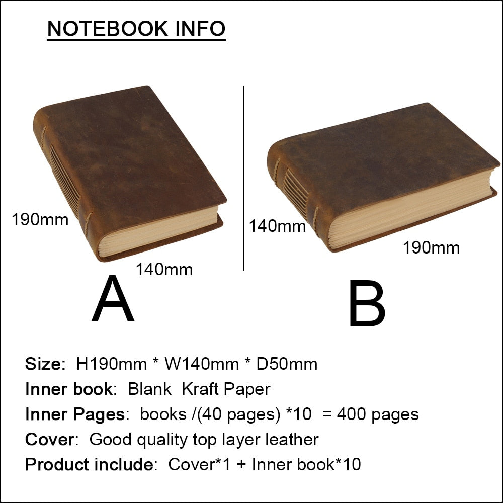 Handmade Genuine Leather Thick Journal Sketchbook