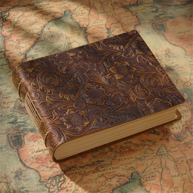 Hand Made Genuine Leather Thick Journal Sketchbook | 400P Blank Paper Book | 14cm x 19cm