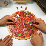 Pizza Party Wooden Jigsaw Puzzle - Wooden Gift Box