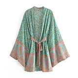 Boho Vintage Batwing Sleeves Short Kimono
