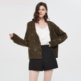 Woodland Forest Knit Cardigan with Embroidered Woodland Vibes