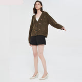 Woodland Forest Knit Cardigan with Embroidered Woodland Vibes