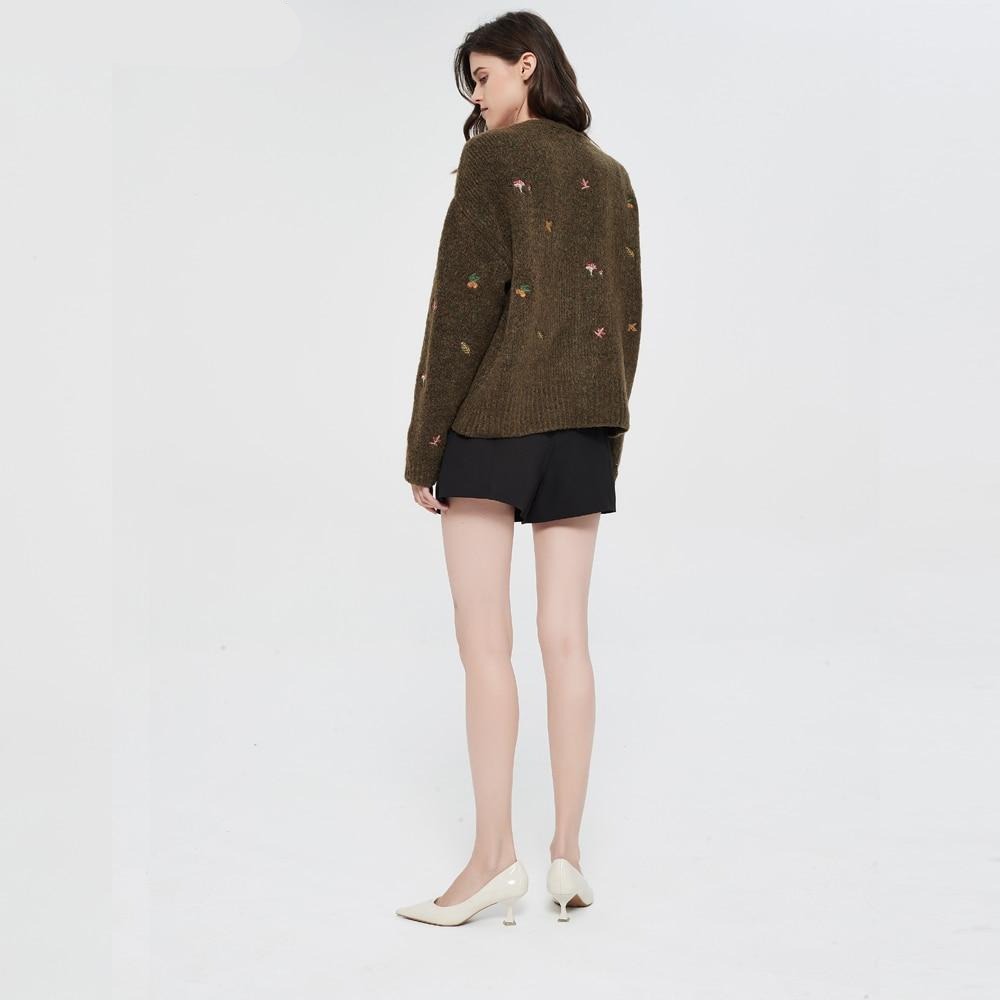 Woodland Forest Knit Cardigan with Embroidered Woodland Vibes
