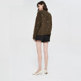 Woodland Forest Knit Cardigan with Embroidered Woodland Vibes