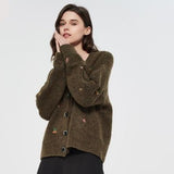 Woodland Forest Knit Cardigan with Embroidered Woodland Vibes