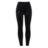 Gothic Velvet Black Leggings High Waist Pants