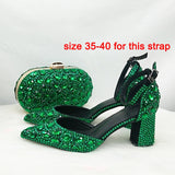 Wickedly Green Crystal Party Shoes and Matching Purse
