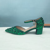 Wickedly Green Crystal Party Shoes and Matching Purse