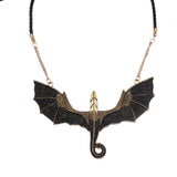 Mother of Dragons Black and Gold Dragon Pendant Necklace