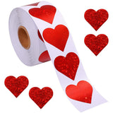 50-500pcs Red Heart Stickers Valentine's Day Paper