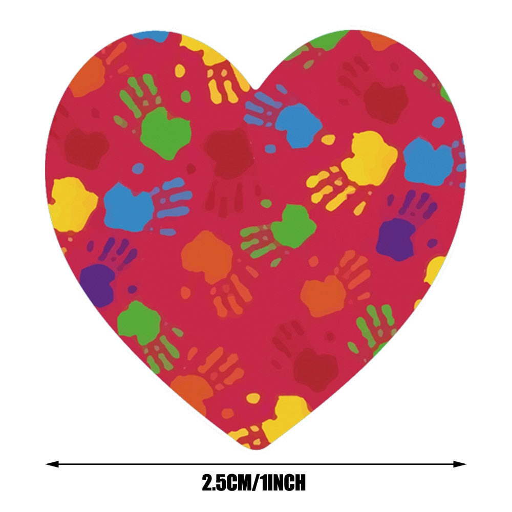 50-500pcs Red Heart Stickers Valentine's Day Paper