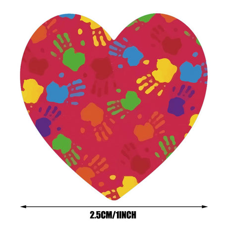 50-500pcs Red Heart Stickers Valentine's Day Paper