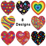 50-500pcs Red Heart Stickers Valentine's Day Paper