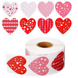 50-500pcs Red Heart Stickers Valentine's Day Paper