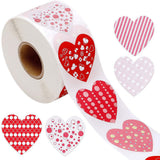 50-500pcs Red Heart Stickers Valentine's Day Paper