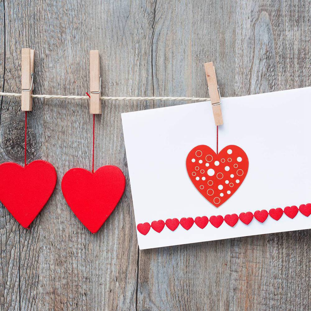 50-500pcs Red Heart Stickers Valentine's Day Paper