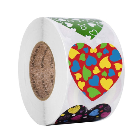 50-500pcs Red Heart Stickers Valentine's Day Paper