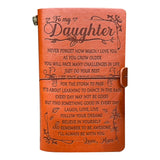 To My Daughter, Love Dad, Mum or Mom -  Embossed Faux Leather Journal Notebook