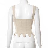 Robin Hood Ribbon Lace Up Cut Out Corset Top