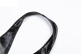 Faux Leather Lace Up Halter Top