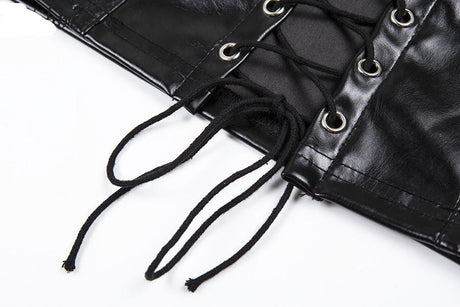 Faux Leather Lace Up Halter Top