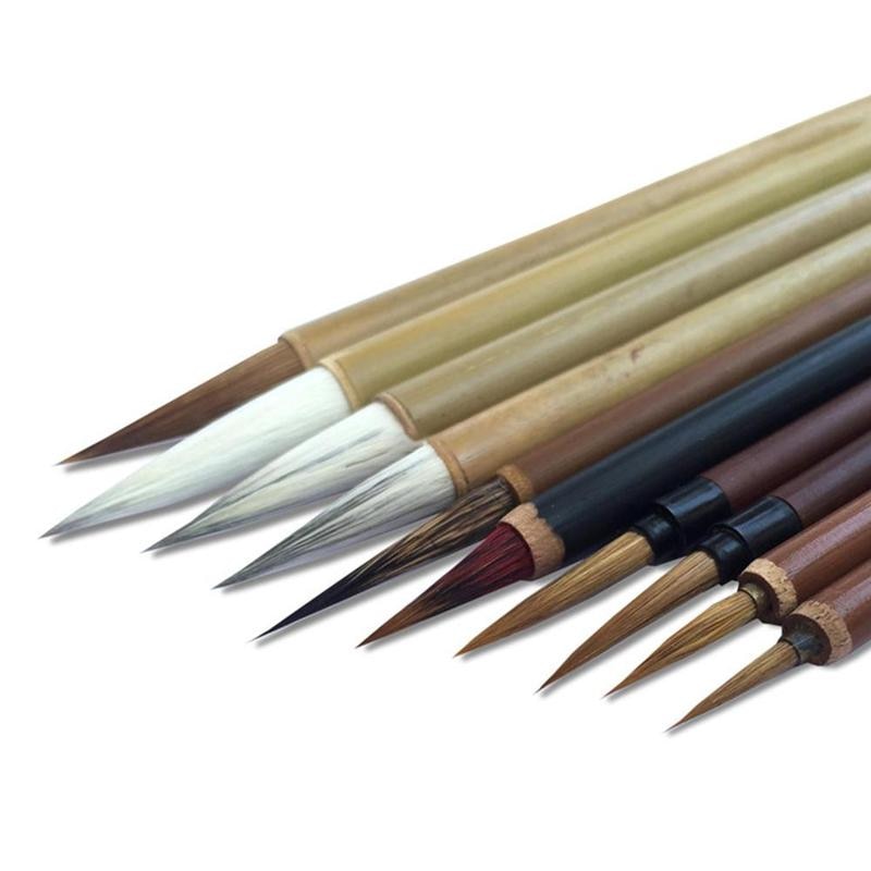 Set of Ten Bamboo Calligraphy Brushes
