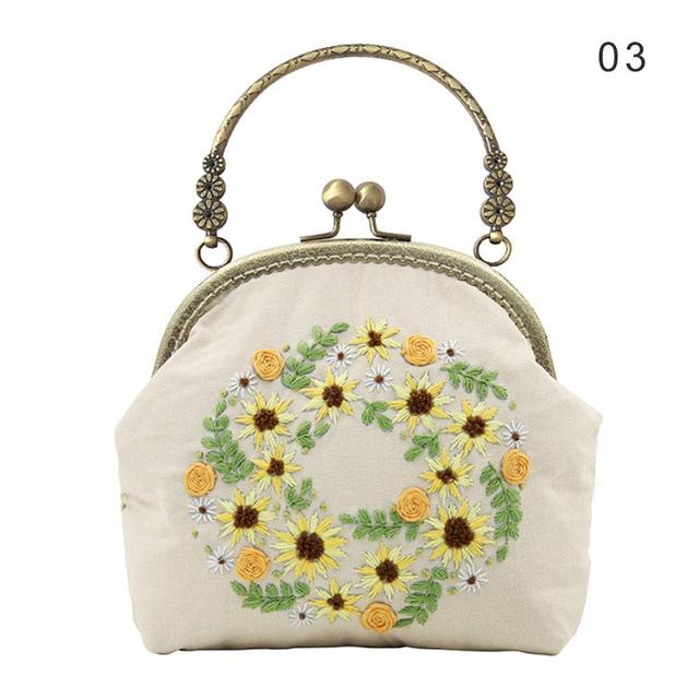 DIY Make Your Own Embroidery Handbag with Handle and Sling Chain