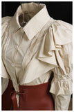Ahoy Matey Ruffle Shirt with Faux Leather Hip Belt