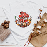 Woodland Red Mushrooms 100% Cotton T-shirt