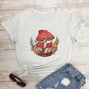 Woodland Red Mushrooms 100% Cotton T-shirt