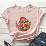 Woodland Red Mushrooms 100% Cotton T-shirt