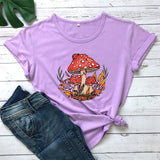 Woodland Red Mushrooms 100% Cotton T-shirt