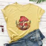 Woodland Red Mushrooms 100% Cotton T-shirt