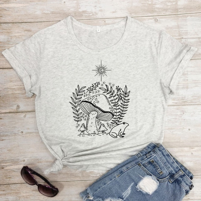 Mushrooms And Frog T-shirt