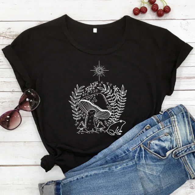 Mushrooms And Frog T-shirt