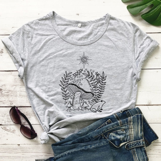 Mushrooms And Frog T-shirt