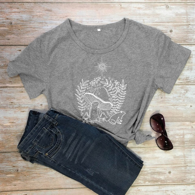 Mushrooms And Frog T-shirt