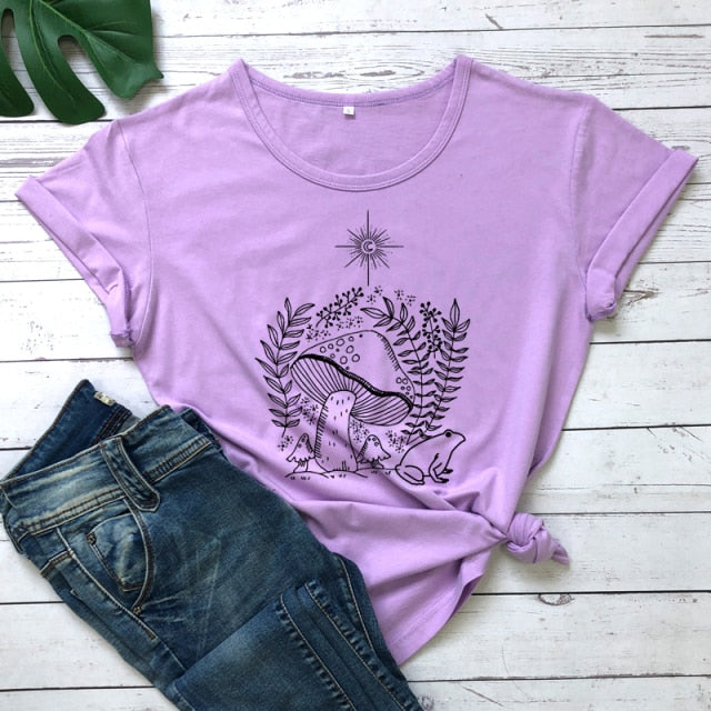 Mushrooms And Frog T-shirt