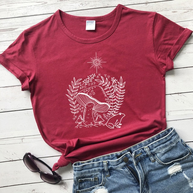 Mushrooms And Frog T-shirt