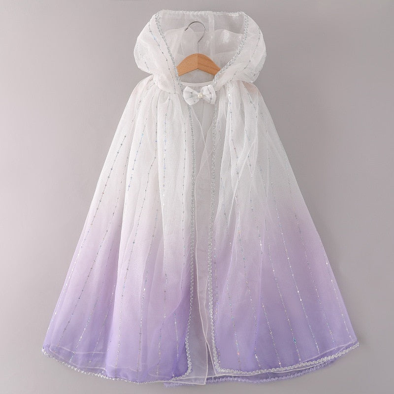 Ice Princess Girls Sequin Capes Cloak
