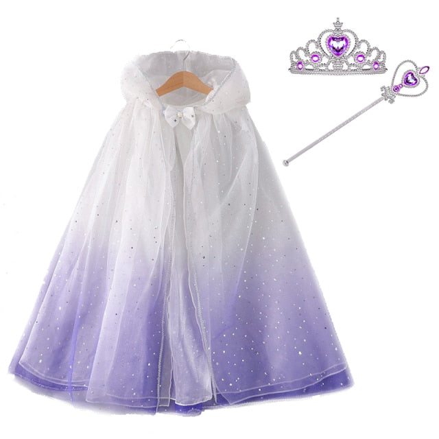Ice Princess Girls Sequin Capes Cloak