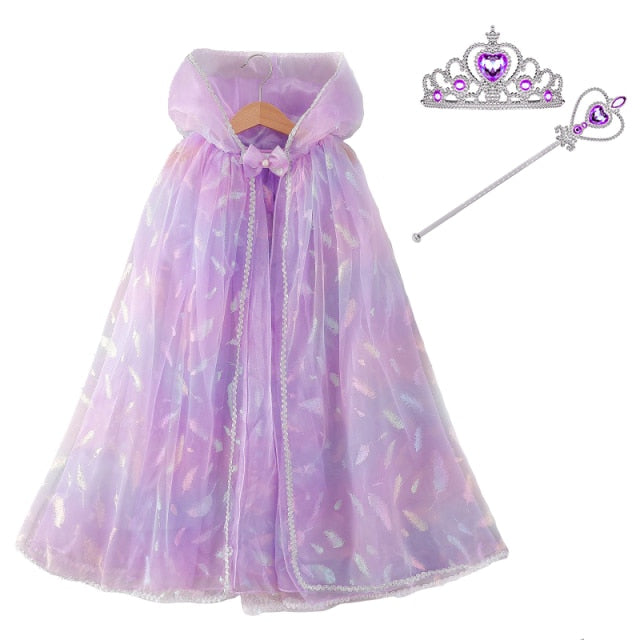 Ice Princess Girls Sequin Capes Cloak