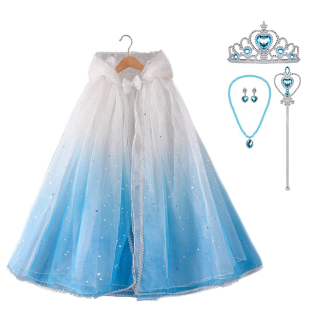 Ice Princess Girls Sequin Capes Cloak