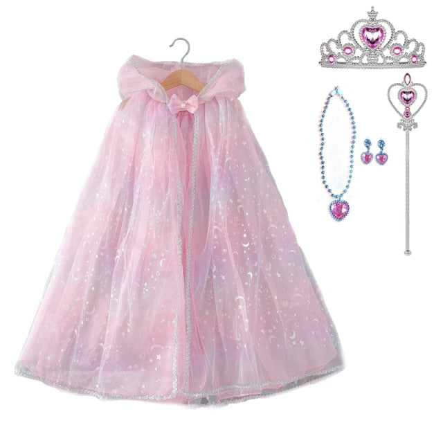 Ice Princess Girls Sequin Capes Cloak