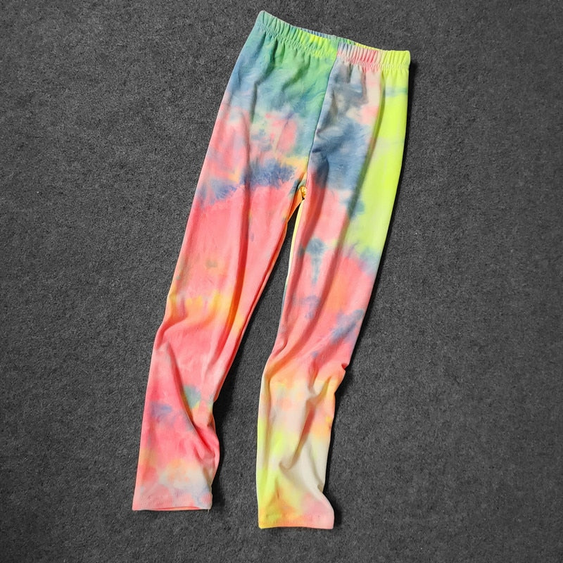 Tie Dye Graffiti Kids Leggings 2-11 Years