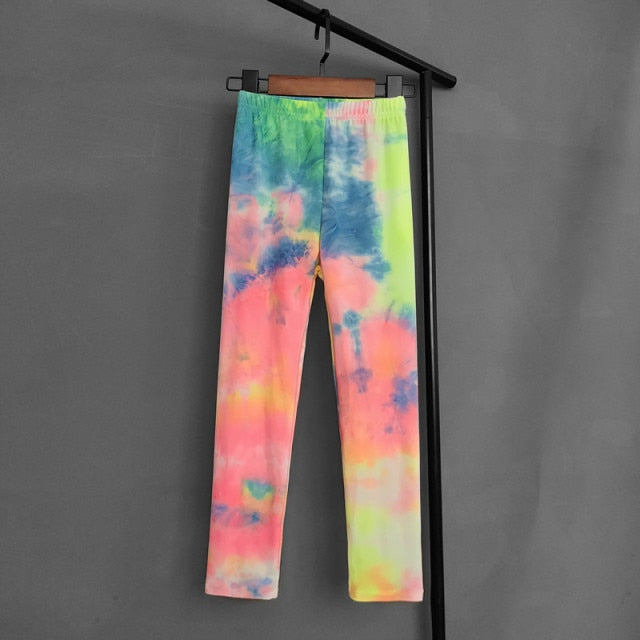 Tie Dye Graffiti Kids Leggings 2-11 Years
