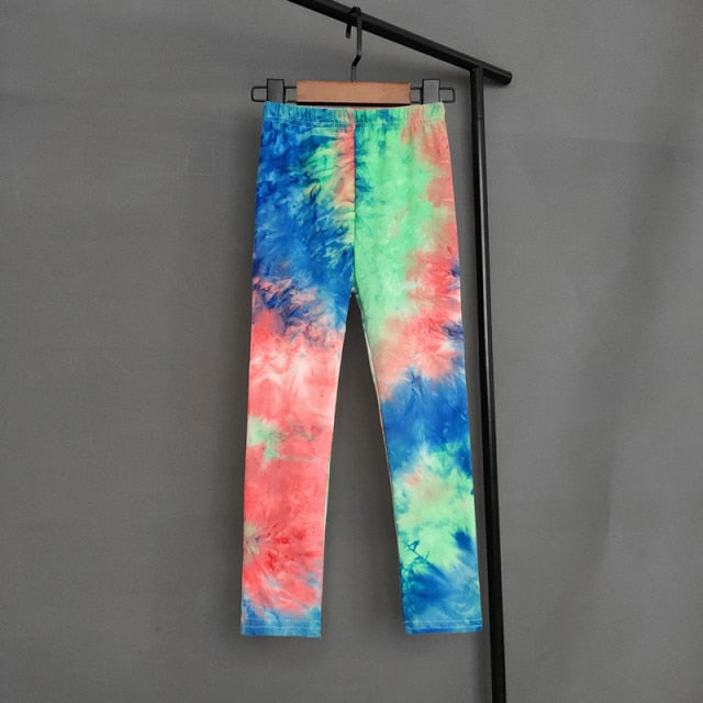 Tie Dye Graffiti Kids Leggings 2-11 Years