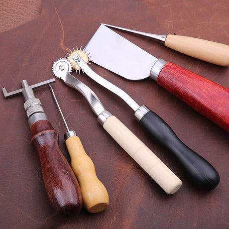 Leather Craft Tools Kit Hand Sewing Stitching Punch Carving Work Saddle Set Accessories DIY Tool Set